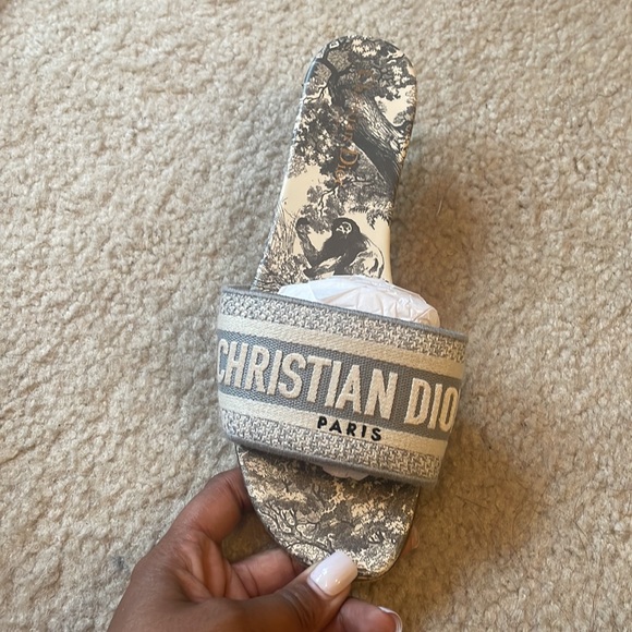 Dior Toile Gray Slides - Picture 8 of 11